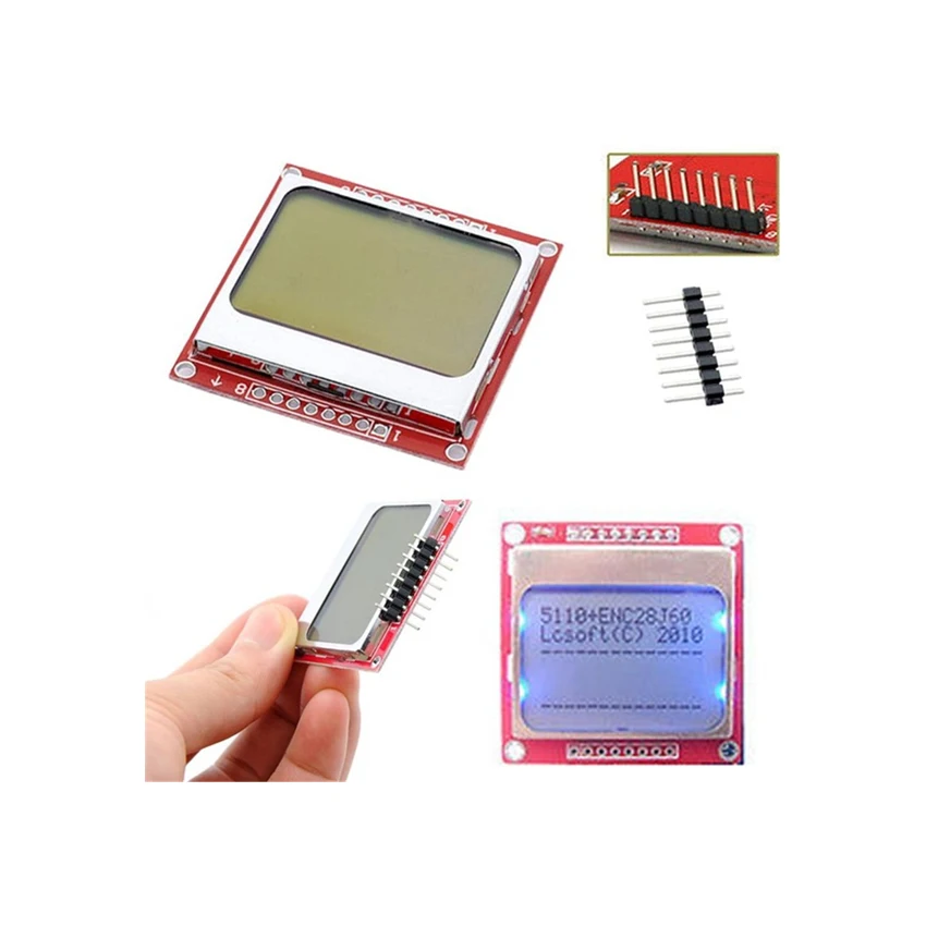 Умная электроника ЖК модуль монитор Белый адаптер подсветки PCB 84*84 матричный 5110