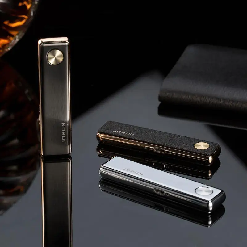 Электронная зажигалка Jobon с USB-зарядкой металлическая тонкая ультратонкая