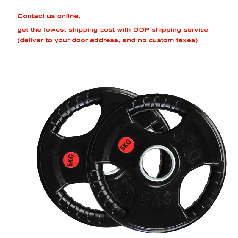 

5 cm large hole rubber barbell disk three hole cast iron hole coated rubber barbell weight plates