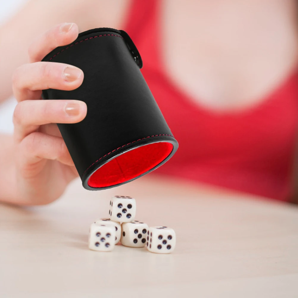 

PVC Leather Dice Cup Set with 10 Dices for Playing Games KTV Party Favors Toys Entertainment Dice Cup Game Supplies