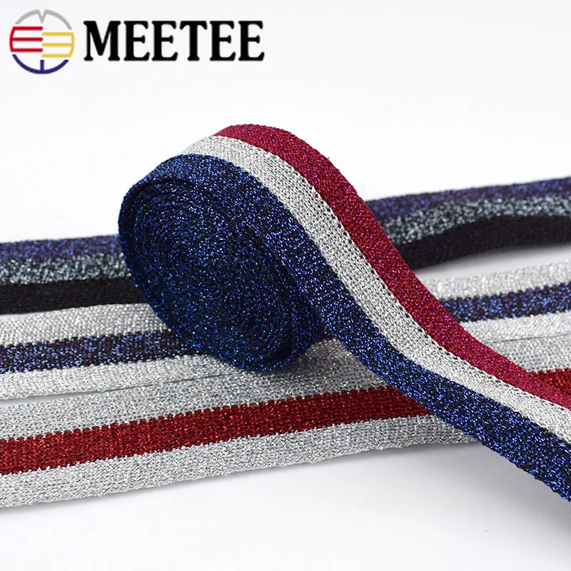 9 ярдов золотые серебряные полосатые трикотажные ленты спортивные брюки боковые