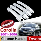 Автомобильные аксессуары, хромированная крышка ручки внешней двери для Toyota Corolla 2001  2006 E120 E130 2002 2003 2004 2005, Набор наклеек для отделки