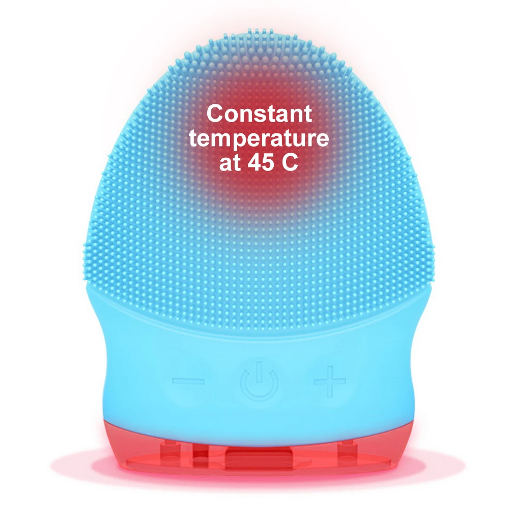 Sonic электрическая щетка для чистки лица Mijia Smart Водонепроницаемая силиконовая Массажная мойка уход за лицом очиститель перезаряжаемый дропшиппинг - Цвет: heat blue