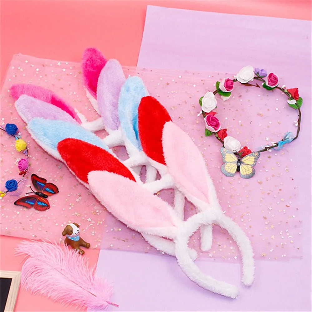 1 шт. ободок с кроличьими ушами Милая повязка на голову для женщин детский