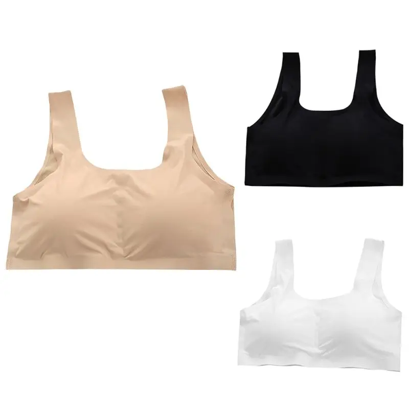 

Y166 Women Seamless Ice Silk Sexy Bra Underwear Solid Color Push Up Padded Vest Brassiere Removable Pads Wirefree Yoga Sport Top