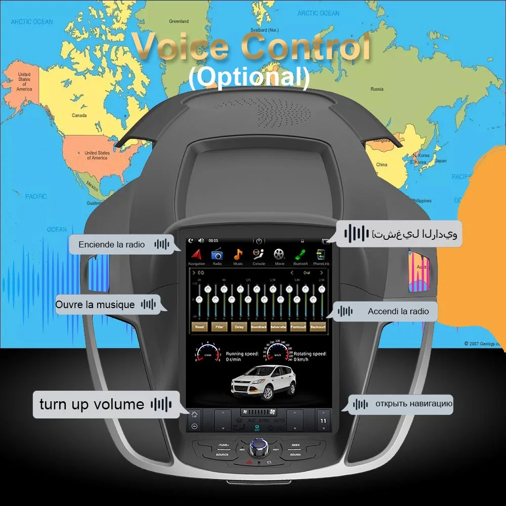 Автомобильный GPS-навигатор на Android 9 0 экран в стиле Tesla для FORD KUGA/Escape 2013-2015 (второе