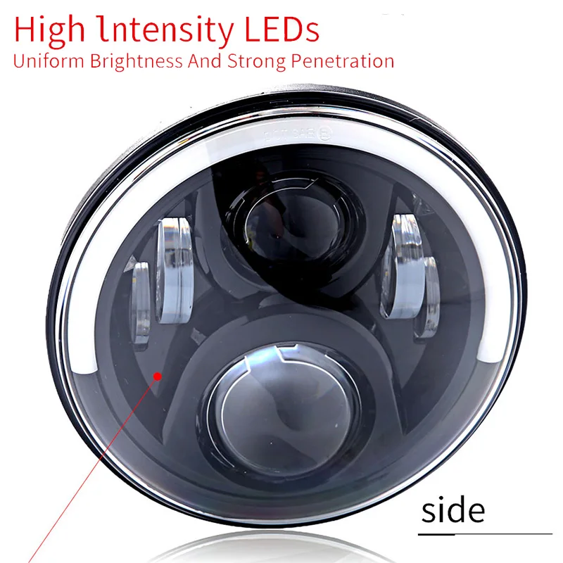 2PCS 7&quot Car Headlights Round LED DOT Universal Headlamp Led Headlight with Fog Lights for Truck/Jeep Wrangler | Автомобили и