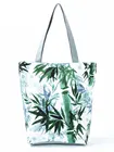 Китайская бамбуковая Наплечная Сумка с принтом, Женская вместительная Экологически чистая многоразовая сумка для покупок, Женская дорожная пляжная сумка для хранения растений
