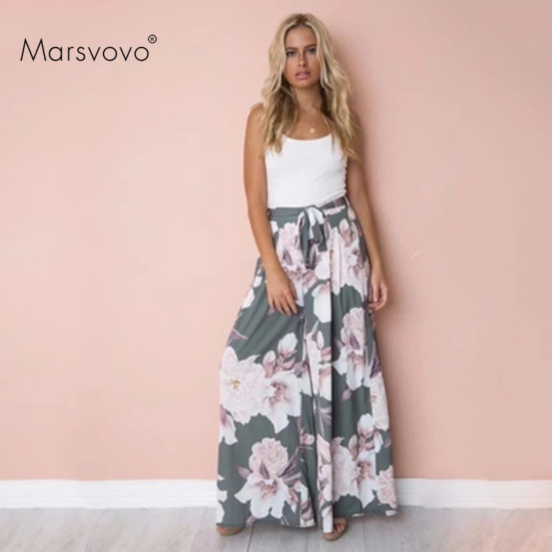 

Ealstic High Waist Pants Floral Bow Wide Leg Pant Chic Bandage Trousers Comfort Home Woman Trousers Holiday Summer Pant 2021 New