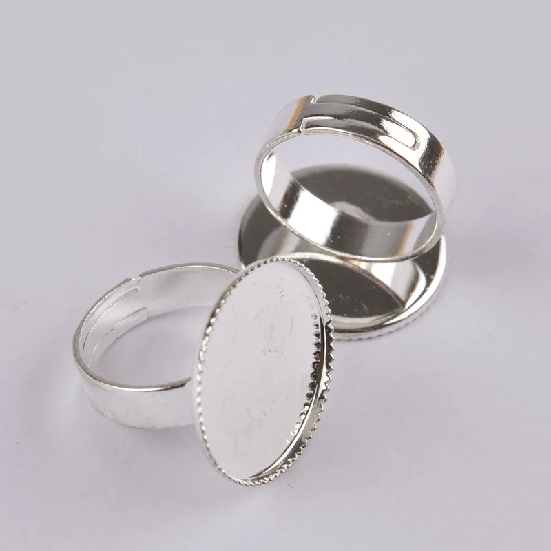 Silver Plated 100 шт 12-30 мм Круглый безель кольцо пустой Кабошон Установка фурнитура с кольцевым основанием для материал для изготовления украшений - Цвет: Silver Plated