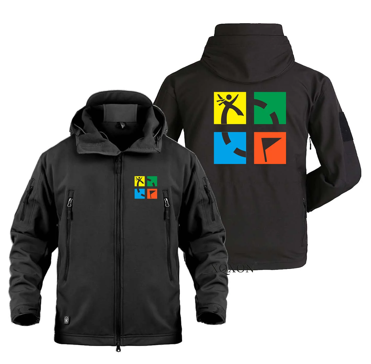 

Geocaching Geocache Design New Fleece Trip Military Outdoor SoftShell Jacket Adventure Travel Coat Jacket Men Windbreaker W12