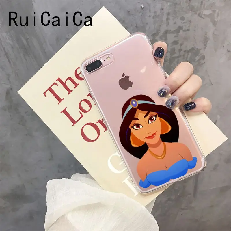 RuiCaiCa Алладин Принцесса Жасмин ТПУ Мягкий силиконовый чехол для телефона iPhone 8 7 6 6S