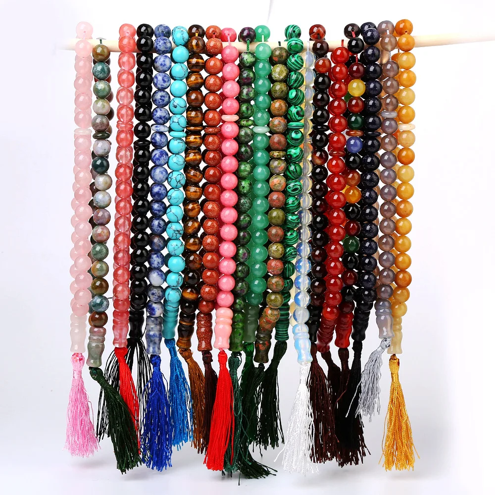 Мусульманские молитвенные четки из бусин исламские кисточки Tasbih кулон 33 бусины