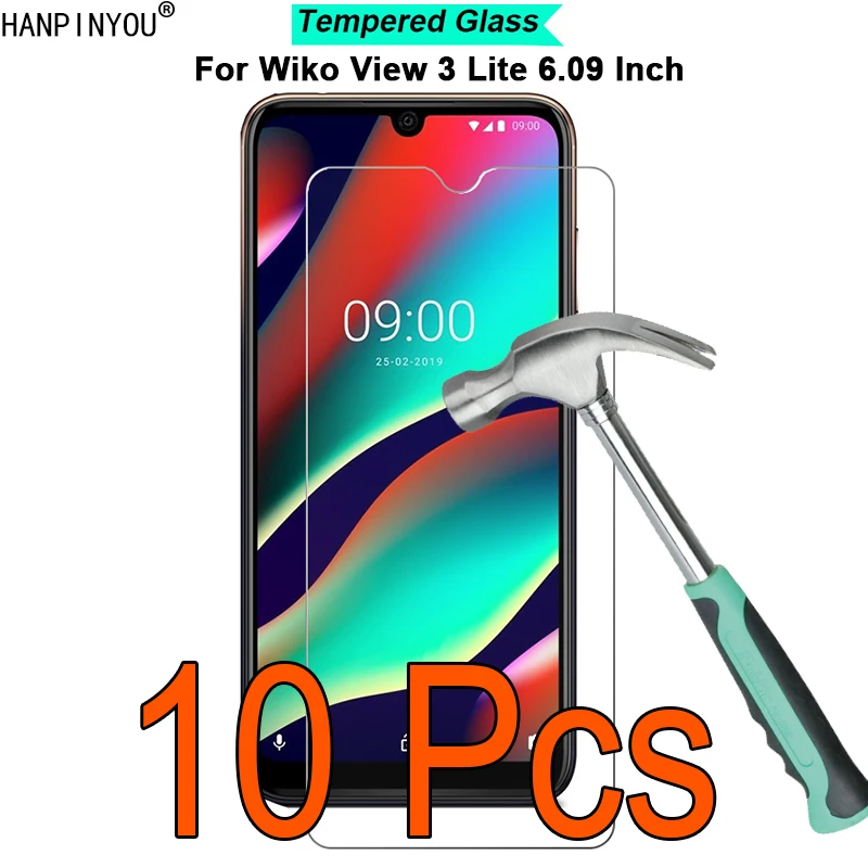 10 шт./лот для Wiko View3 Lite 6,09 дюйма твердость 9H 2.5D ультратонкое Закаленное стекло Защитная пленка для экрана