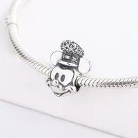 925 sterling silver shimmering steamboat willie portrait string mickey pendant charm bracelet diy jewelry for pandora