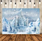Замороженный фон Рождество Новый год лед снег волшебный замок Зимняя принцесса фотография первого дня рождения