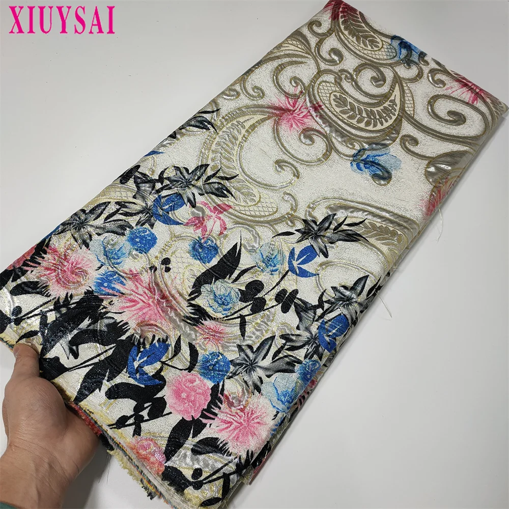 Африканское парчовое Кружевная Ткань 5 ярдов французская нигерийская