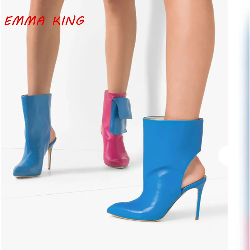 2020 новые весенние ботильоны с острым носком и ремешком на пятке Женские