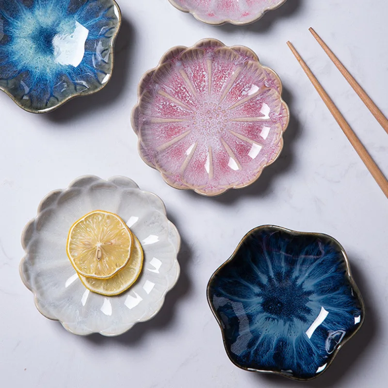 Керамическая тарелка для соевого соуса креативная ручная работа японская миска