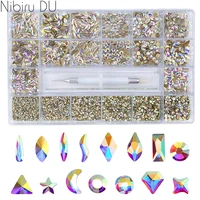 super set multi size crystal ab nail rhinestones drill pen various shapes 3d nails art decorations accessories ss4 12