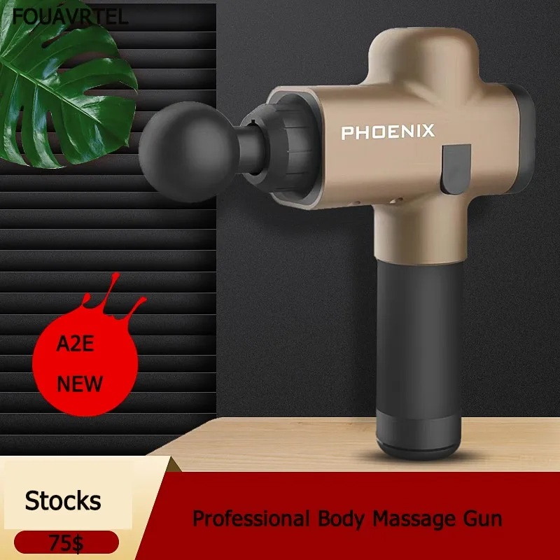 PHOENIX A2E Phoenix A2 электронный массажный пистолет терапевтический массажер для тела Профессиональный Массажный пистолет для мышц высокочастотное массажное устройство - Цвет: PHOENIX A2E