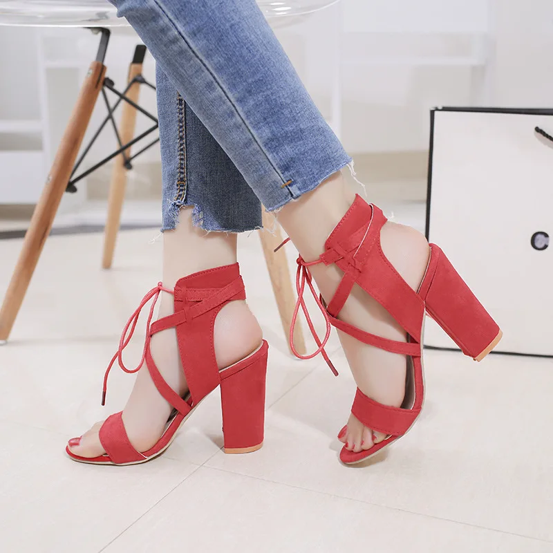 Новинка лета 2019 модные женские туфли на высоком каблуке большого размера