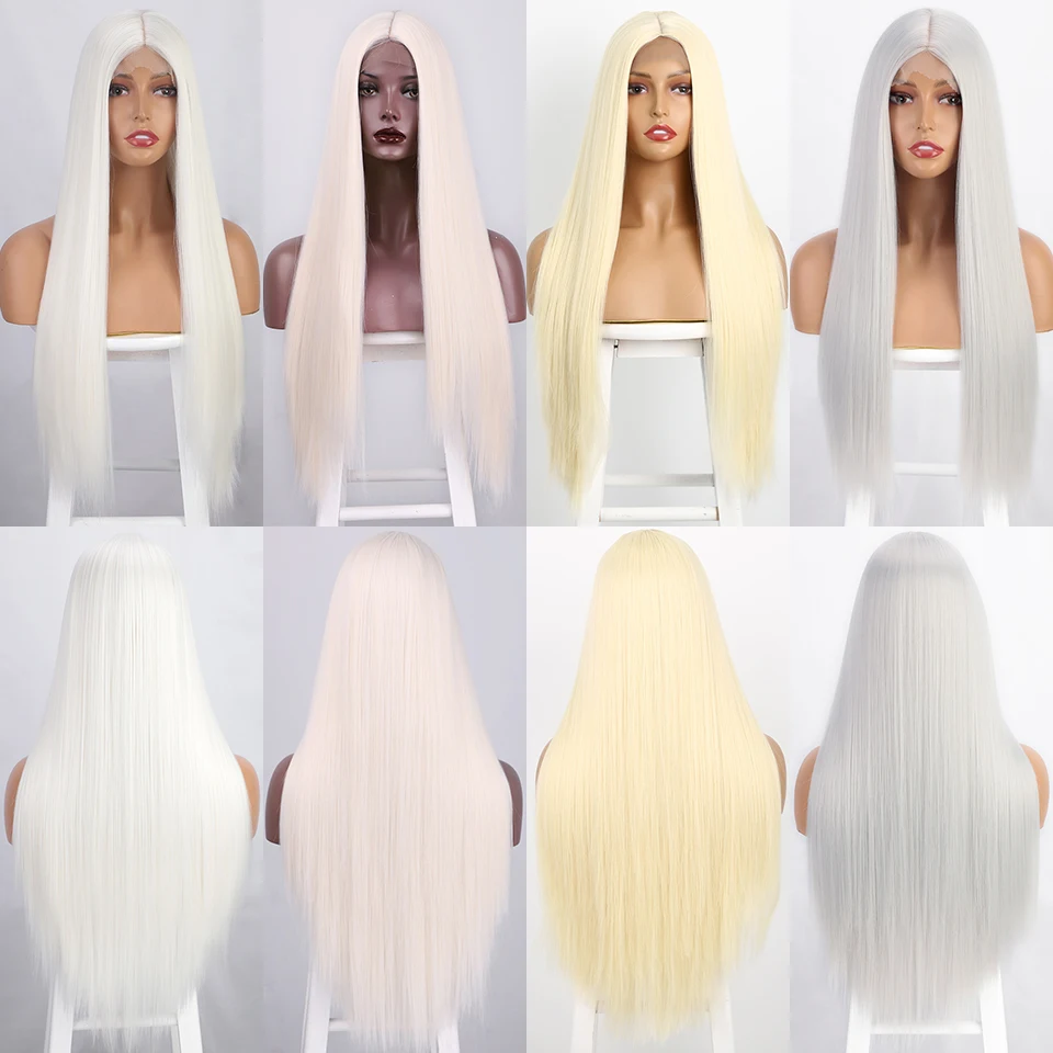 Длинные прямые белые парики I's a wig для женщин синтетические 60 613 светлые серые