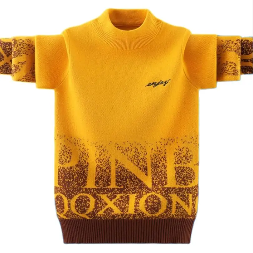 Зимние Утепленные теплые свитера с флисовой подкладкой для маленьких мальчиков