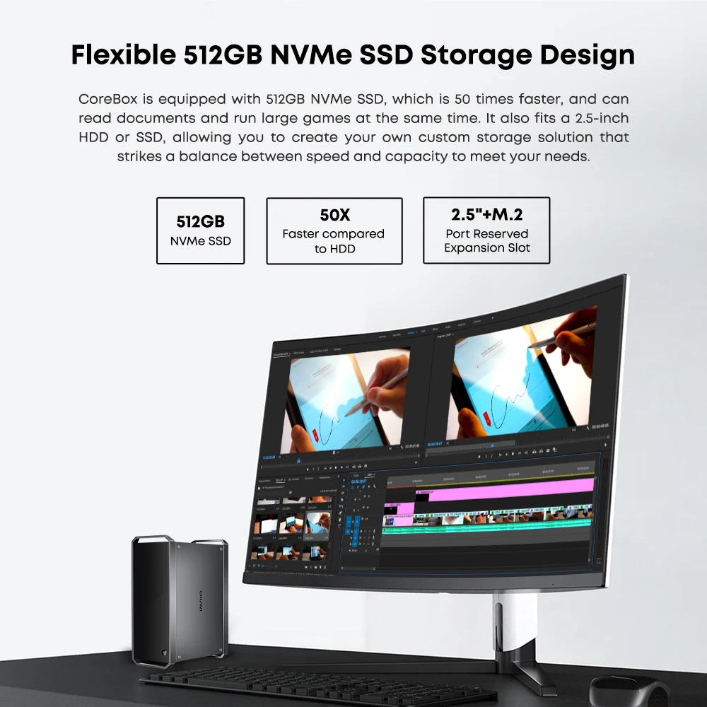 CHUWI CoreBox Windows 10 PC Gamer Intel Core i5-8259U до 3 8 ГГц 16 Гб ОЗУ 512 ГБ SSD Iris Plus Graphics 655 настольный