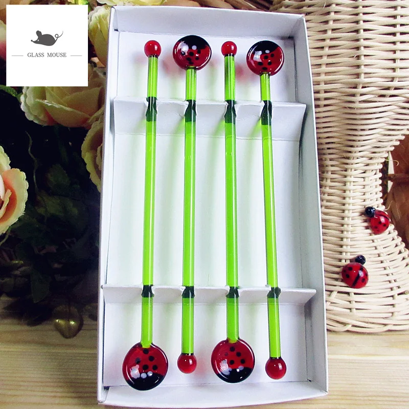 Рождественская стеклянная ложка ручной работы на заказ креативная кухонная