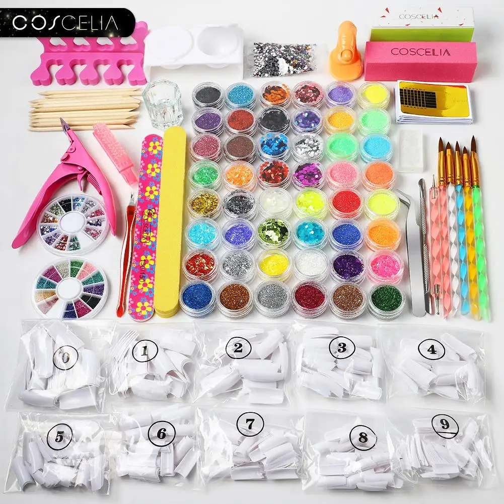 Набор для маникюра COSCELIA акриловый набор ногтей все набора украшений дизайна
