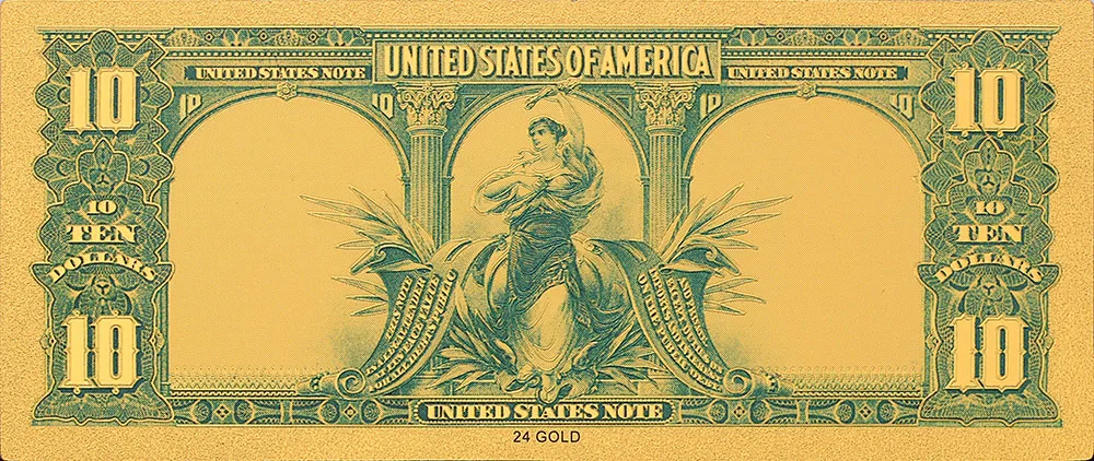 Памятная Коллекционная 1901 долларов США 10 банкнот 24k позолоченный Рождественский