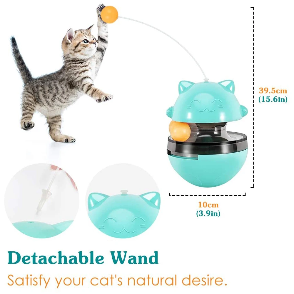 

Tumbler Cat Toy Bite-Resistant Cat Food Dispenser With Trackball Multifunctional Food Leakage Interesting Slow Food Toy