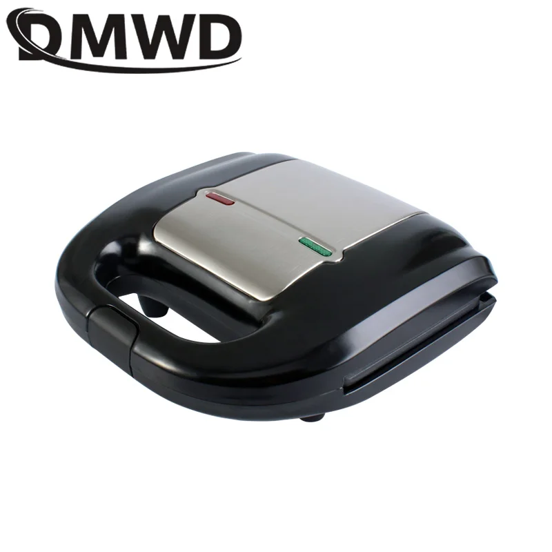 Harga DMWD Listrik Mini Pembuat Sandwich Grill Panini Non Stick Pan Waffle Pemanggang Roti Kue Sarapan Mesin Pemanggang Steak Penggorengan Oven Uni Eropa