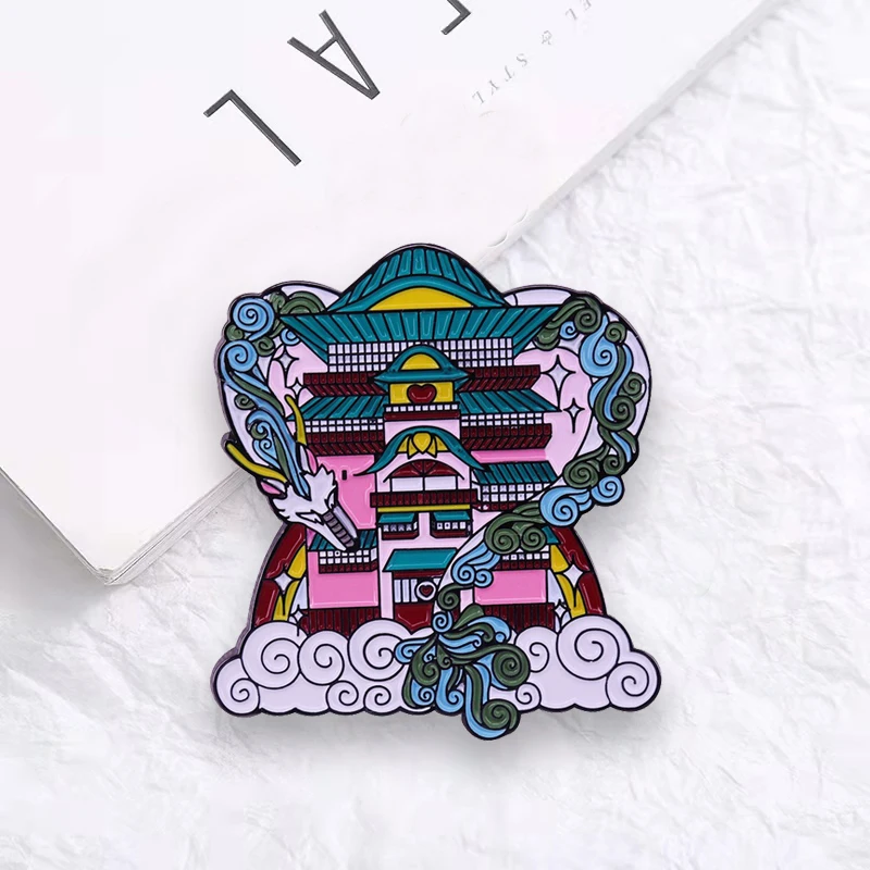 

Spirited Away Little White Dragon Surrounded Bath Badge Japanese Anime Movie Brooch Art Enamel Pin Clothes Accessories Gift