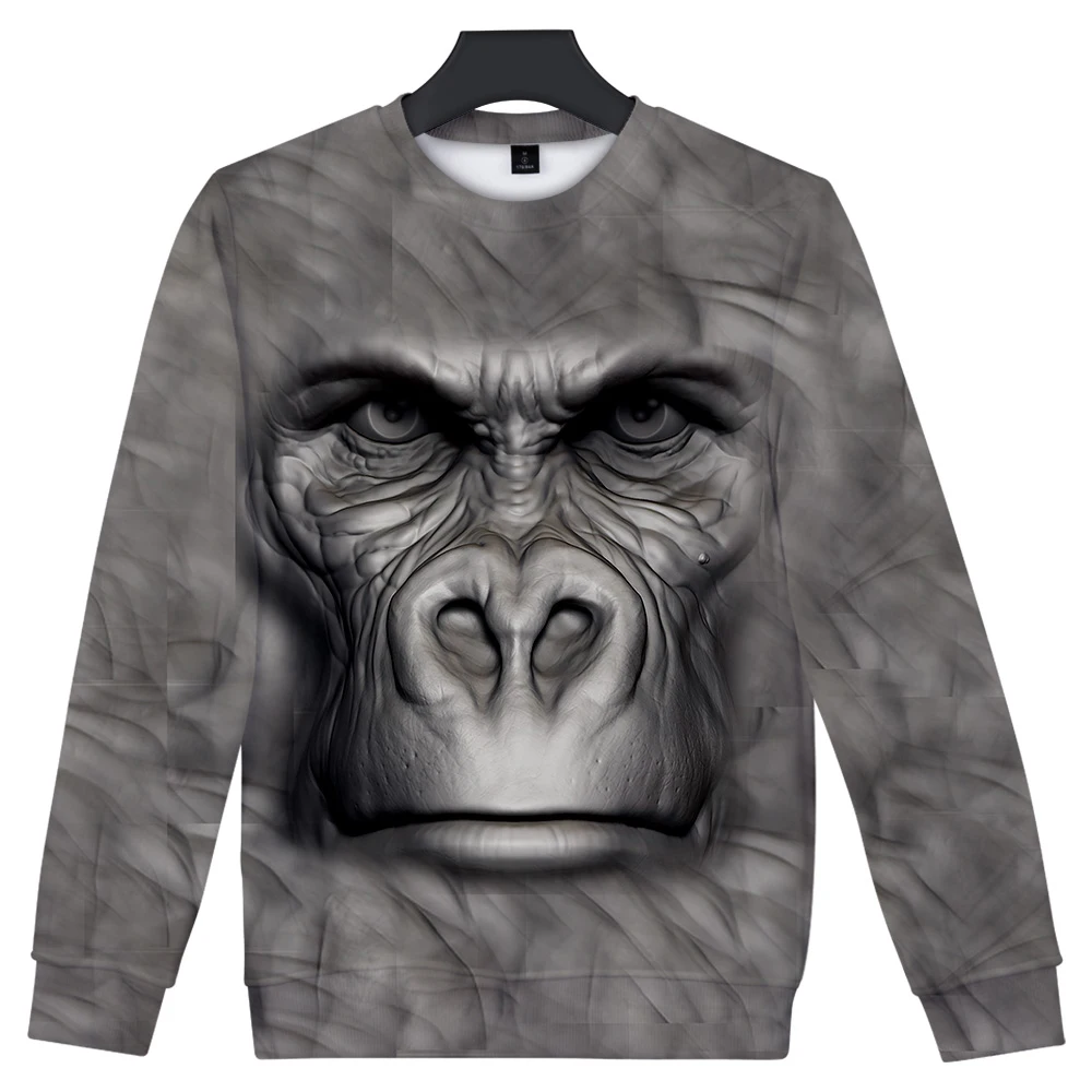 

Толстовка шимпанзе для мужчин и женщин, популярный свитшот с 3D рисунком, без пальца, Повседневная Новая кофта, 3D