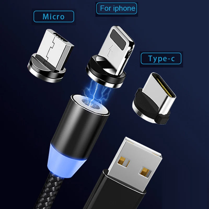 Магнитный кабель Garas Micro usb Type C для зарядки зарядный android micro usb|Кабели мобильных