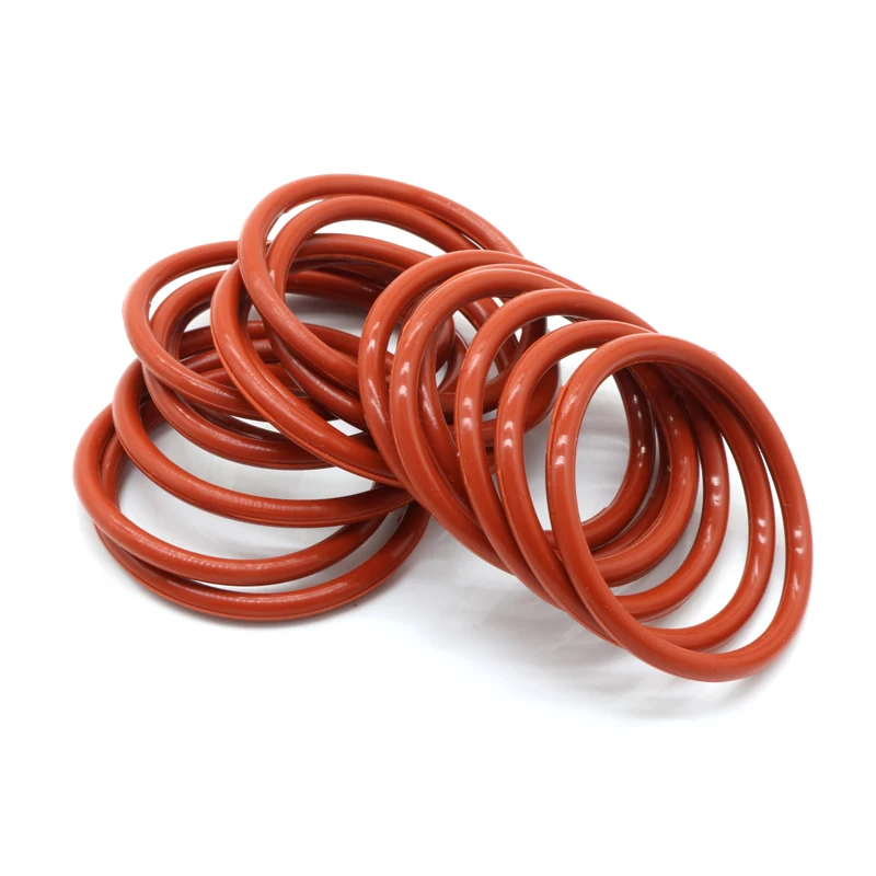 

100pcs VMQ O Ring Seal Gasket Thickness CS 2.4mm OD 8 ~ 68mm Silicone Rubber Insulated Waterproof Washer Round Shape Nontoxi Red