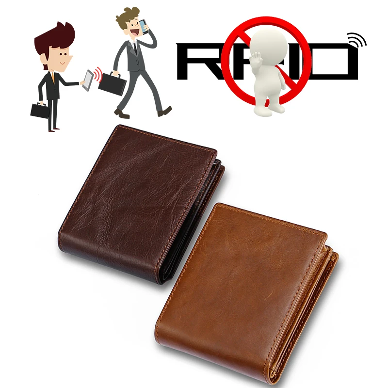GFLV бренд RFID классический короткий кошелек мужской из натуральной кожи защитный