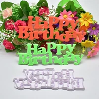 cutter mould tool plastic happy birthday cake fondant mold kitchen tools diy baking fondant silicone mold high quality