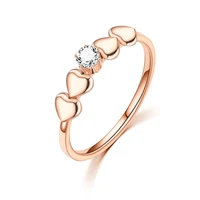 baecyt rings for women minimalist sweet heart shape zircon 2 color thin finger ring proposal party gift fashion jewelry
