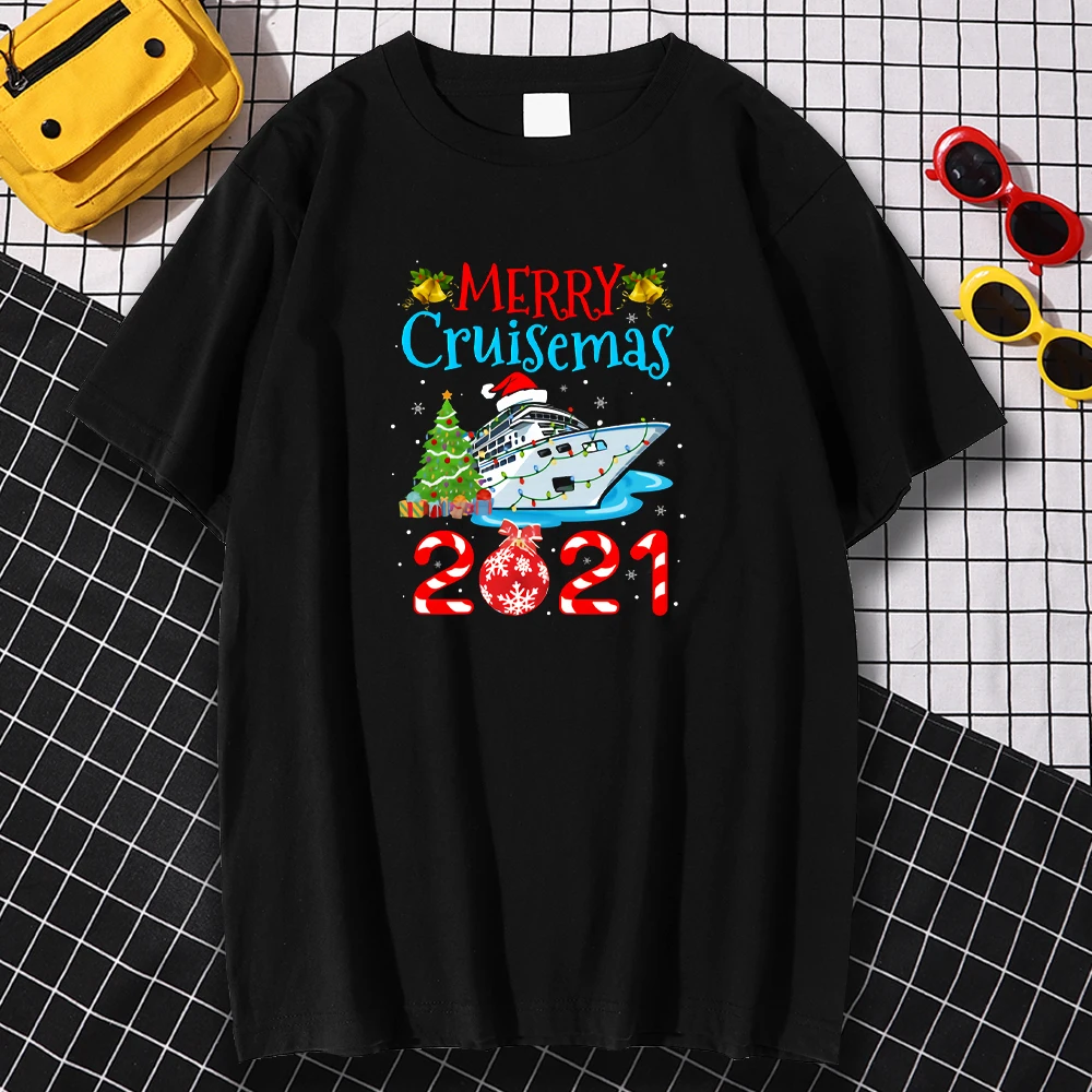 

Женская футболка с принтом Merry cruisema, летняя Удобная футболка с принтом аниме простота, уличная свободная Брендовая женская футболка большог...