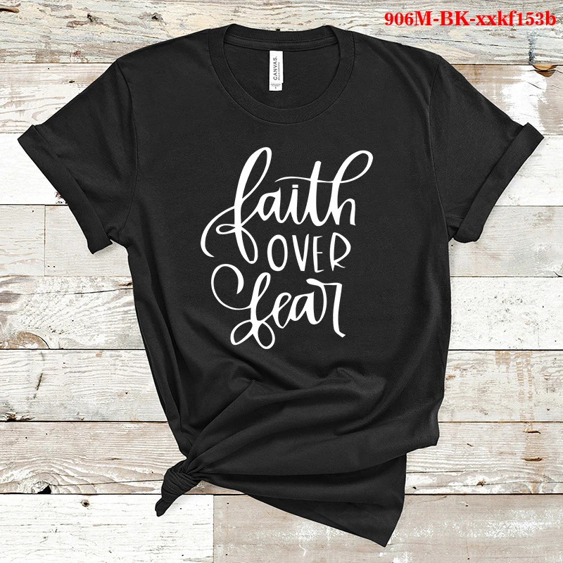 

Oversized T-shirt Funny Lettering T-shrits FAITH OVER REAL Tee Shirt Summer Short Sleeve Tops Funny Graphic T Shirts Woman Cloth