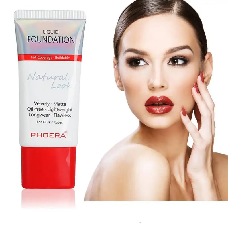 Жидкая Основа PHOERA 12 цветов 30 мл матовая основа для макияжа мягкая 24 часа консилер