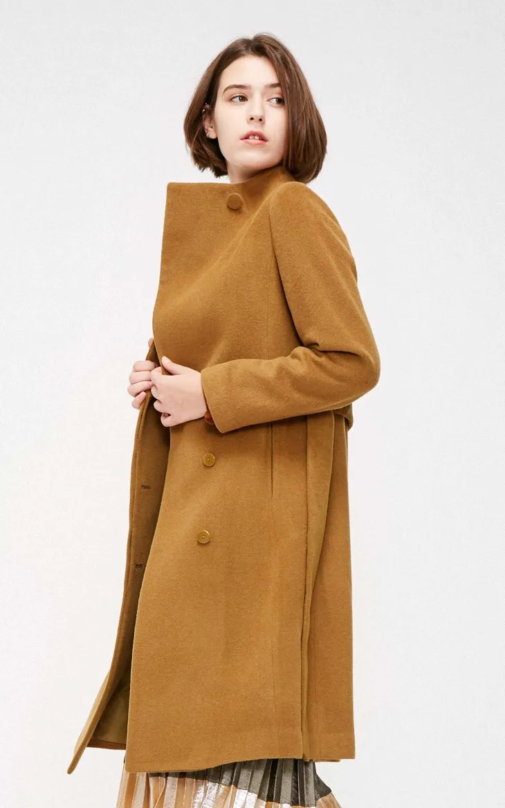 Vero Moda женское маленькое шерстяное пальто с высоким воротником на пуговицах | 318327539