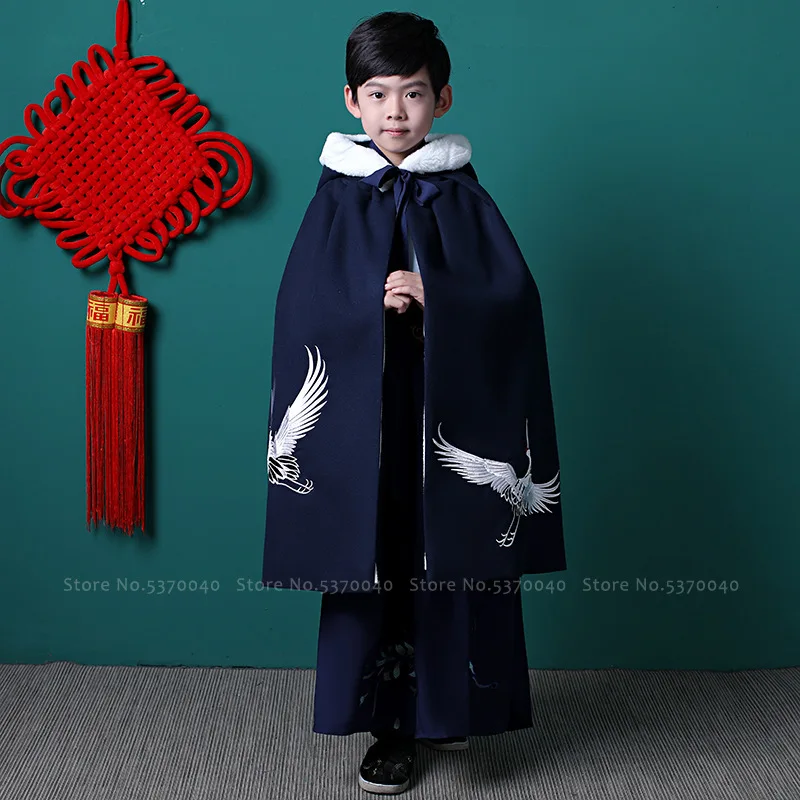Детский Традиционный китайский плащ ханьфу новогодний праздничный костюм для