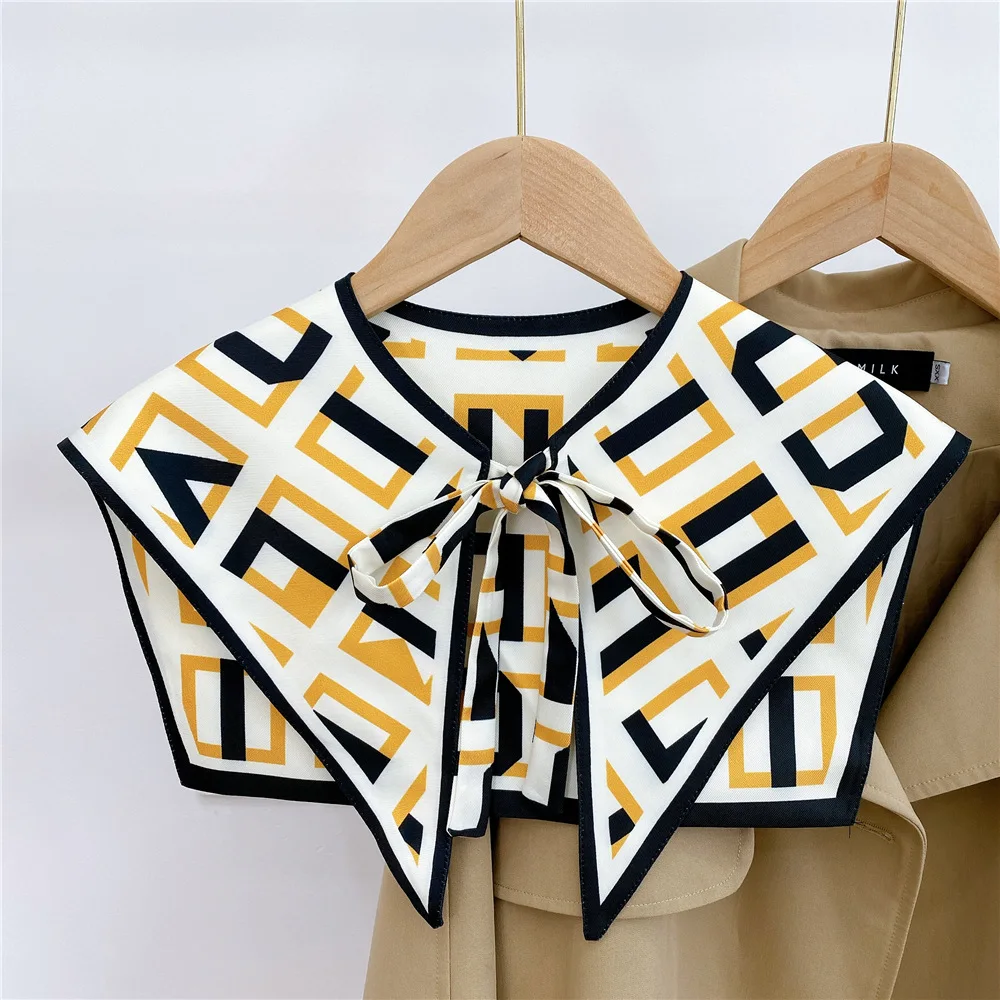 

Новинка, женская блуза со съемным отворотом, маленький шарф с бантиком, летнее платье для девочек, накидка с ложным воротником