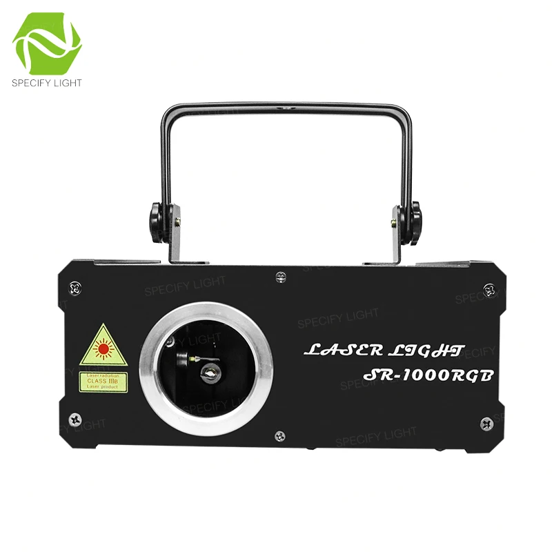 DMX 512 2D + 3D многоцветный 1 Вт RGB лазерный светильник DJ сценический алюминиевый