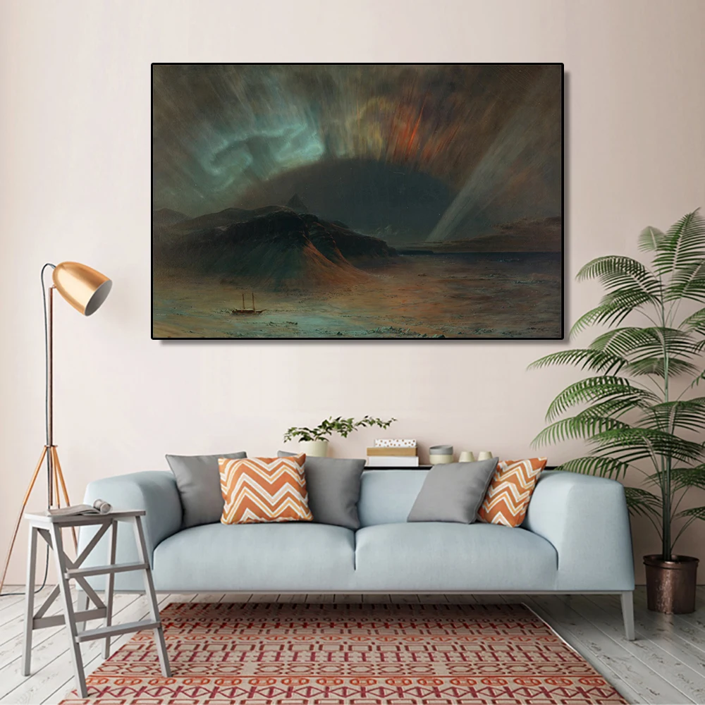 

Cassisy Canvas Art Oil Painting《Aurora Borealis》Frederic Edwin Church Artwork Picture Art Poster Wall Decor Home Decoration