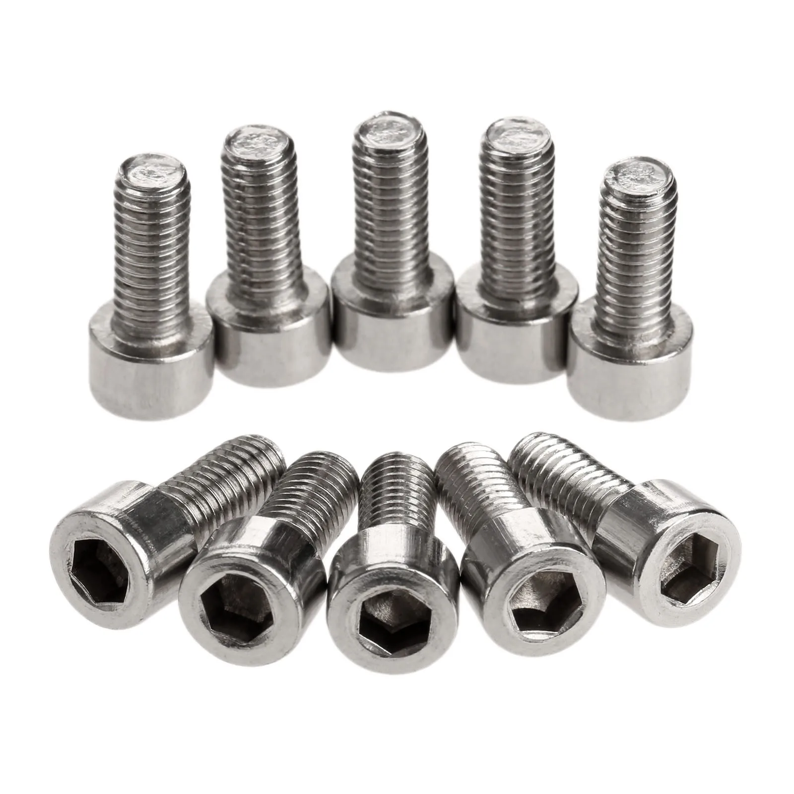 10Pcs Stainless Steel Bicycle Screws for Most Mountain Bike Water Bottle Holder Cages Racks Enhancement M5 Hexagon Bolt Screws